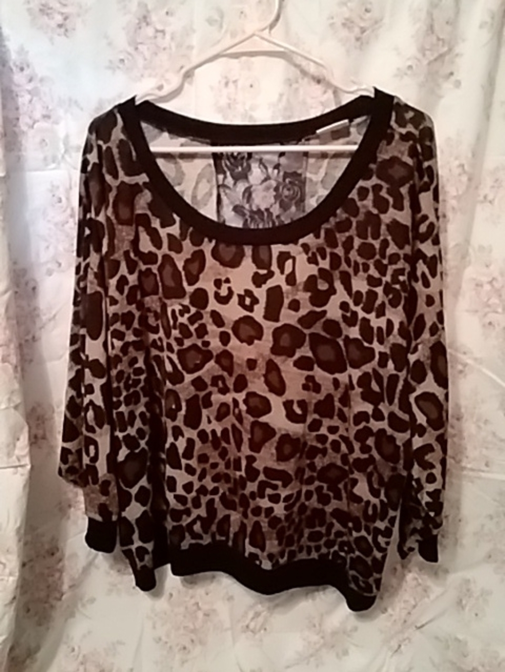 Leopard Print Women's Sweater - Brown